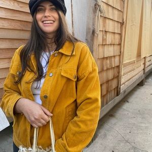 Yellow mustard corduroy jacket